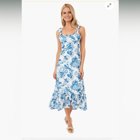 O.P.T. Blue Floral Toile De Jouy - Picture 1 of 2